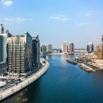 DaVinci Tower by Pagani exterior in Business Bay overlooking Dubai Canal