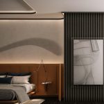 Master bedroom with canal views at DaVinci Tower luxury residence