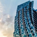 DaVinci Tower by Pagani exterior in Business Bay overlooking Dubai Canal